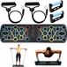 Ibenzoa® Planche de pompes pliable portable avec bandes de résistance élastiques pour entraînement musculaire intensif