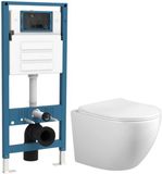 Adema Salina 2.0 Wandcloset - Spoelrandloos - 48.5cm - softclose zitting - met inbouwreservoir - glans wit