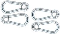 Dulimex B.V. 4x stuks mousqueton / mousquetons acier zingué - 10 cm - avec cosse - snaphooks/ carabiners