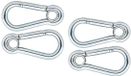 Dulimex B.V. 4x stuks mousqueton / mousquetons acier zingué - 10 cm - avec cosse - snaphooks/ carabiners