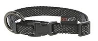 GOLEYGO Hondenriem Flat + halsband, zwart, maat S 1,4-2 m, veilige magnetische kliksluiting, incl. adapterpin, hondenriem voor kleine honden tot 15 kg, maximale belasting 100 kg