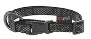 GOLEYGO Hondenriem Flat + halsband, zwart, maat S 1,4-2 m, veilige magnetische kliksluiting, incl. adapterpin, hondenriem voor kleine honden tot 15 kg, maximale belasting 100 kg