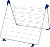 Merkloos Droogrek voor in bad - verstelbaar 60-120 cm - 9 meter drooglengte - wit/blauw frame - wasrek
