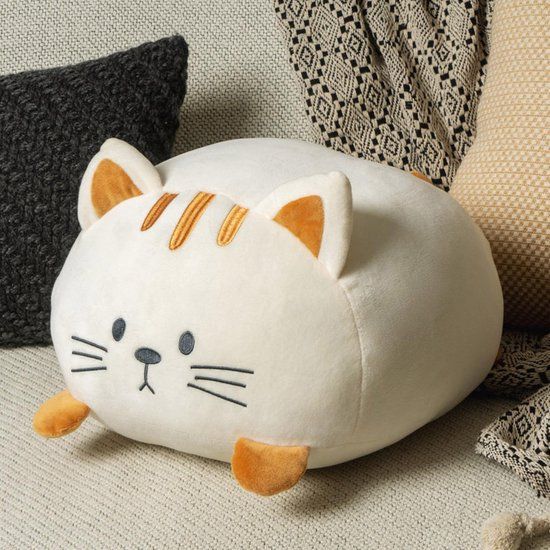 Balvi Kitty Kat Kussen - Crème - 30 cm