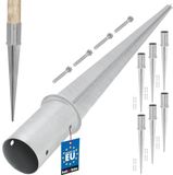 KOTARBAU® Set van 6 Paalhouder, Paalvoet, Verzinkt Staal, ⌀ 80 mm, Zilver