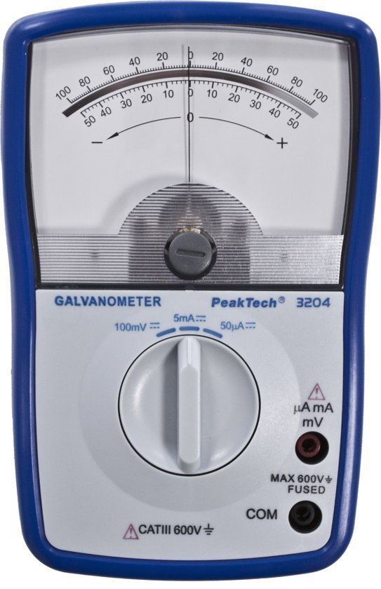 Peaktech 3204 Analoge Galvano meter ~ +/- 50ÂµA / 5 mA/100 mV DC