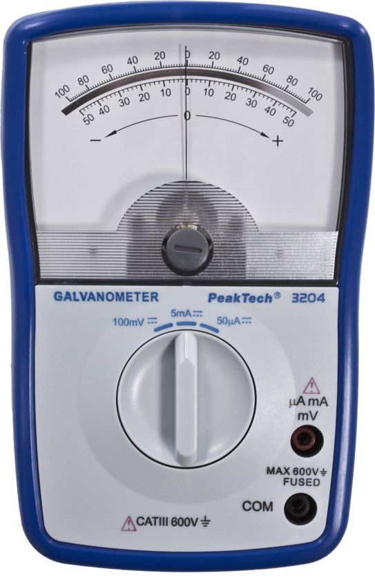 PeakTech 3204 Analoge Galvano meter ~ +/- 50µA / 5 mA/100 mV DC