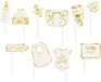 Haza Unique Party babyshower foto prop set - 10-delig - wit/goud