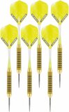 McKicks 2x Set van 3 dartpijlen Speedy Yellow Brass 21 grams - Geel/Multi