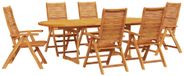 vidaXL Tuin Eettafel Set 7-delig Bruin Massief Acacia Hout