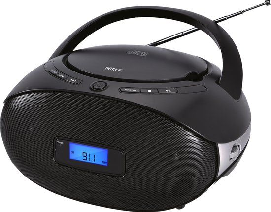Denver TC-29 Boombox - CD, FM Radio, AUX, MP3 - Black
