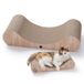 Necoichi Kartonnen kattenkrabbed voor binnenkatten - krabplank voor katten, horizontaal kattenkrabbed met omkeerbare bruikbaarheid en extra comfort voor lounge, gebogen (45,7 cm normaal, eiken)