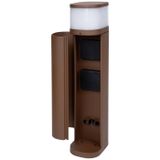 BOLD 19516 VOLO slimme tuinlamp met stopcontacten en deksel (buitencontactzuil) Roestkleur (2x Schuko | Smart-Home (iOS & Android) WLAN | 9,5 x 13,5 x 45 cm | incl. G9 max. 28 Watt - 470lm)