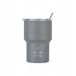 Estia Home Art Merkloos Thermosbeker RVS 400ml met Rietje - Grijs