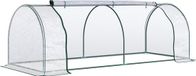 Outsunny Tunnelkas met 2 Rolldeur - Staal - PVC - Wit