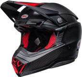 Bell Moto-10 Spherical Solid Satin Gloss Zwart Rood Full Offroad Helm - Helm