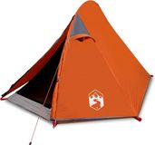 vidaXL - Koepeltent - 2-persoons - waterdicht - grijs - en - oranje