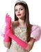 Atosa Verkleed party handschoenen voor dames - polyester - fuchsia - one size - lang model
