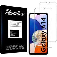 Phonillico® Gehard glas voor Samsung Galaxy A14 [Pack 2] Glasfolie Screenprotector