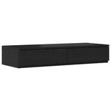 vidaXL Bedlades Zwart Eiken 75 x 36,5 x 16,5 cm Bewerkt Hout