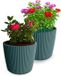 Prosperplast Plantenpot/bloempot Buckingham - 2x - zeeblauw - D14 x H13 cm