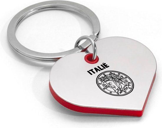 Akyol - Italië Sleutelhanger Hartvorm - Zilver - Unisex