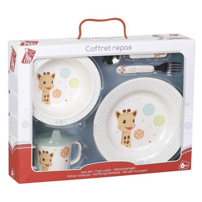 Sophie de Giraf Maaltijdset - 5-Delig - Vanaf 6 Maanden - Beige/Blauw