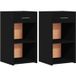 Icecat Tables De Chevet 2 Pcs Table De Chevet Table De Nuit Noir 35x34x65 Cm Bois D’ingénierie