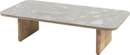 4 Seasons Outdoor Lucas Terrazzo Salontafel Teak - 120x60x30 cm