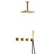 hotbath Gal Complete thermostatische douche InBouwSet Gal met 2 stopkranen met Plafondbuis Geborsteld Messing PVD IBSGL70BBP2