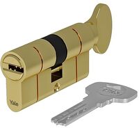 Yale 2100 Serie Euro-profielcilinder (gepatenteerd) - draaiknop - 30/45 - CK - messing gepolijst