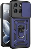 Techsuit Hoesje geschikt voor Motorola Edge 70 Fusion - Camshield Back Cover - Blauw