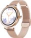 DrPhone NY1 - 2.5 Curve Elegante Smartwatch voor Vrouwen - Dunne Metalen Kast - Hartslagmeter - Sportfunctie - Brons Goud