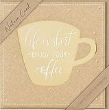 bsb - Life is short, enjoy your koffiekaart, kaart met leuk motief, duurzame kaart met envelop, cadeau beste vriendin en vriend, kaart liefde en vriendschap, 15,5 x 15,5 cm