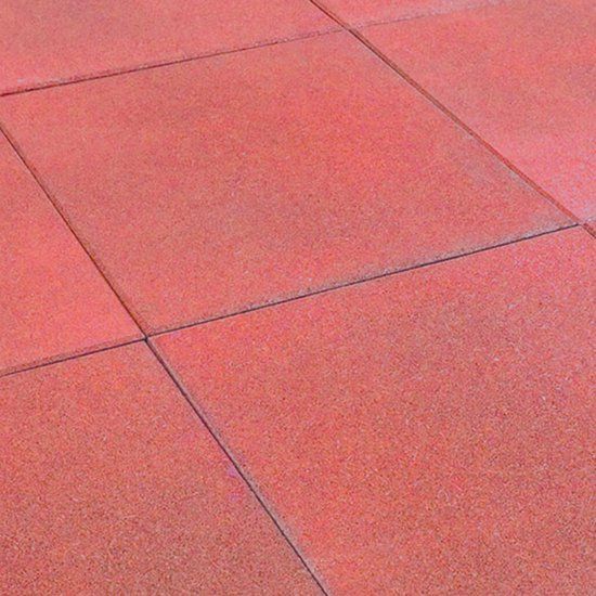 Merkloos Rubbertegel 50x50x2.5cm Rood
