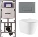 Geberit QeramiQ Dely Toiletset - 36.3x51.7cm - diepspoel - rimless - Geberit UP320 inbouwreservoir - met Burda frame - softclose toiletzitting - bedieningsplaat licht grijs - rechthoekige knoppen - mat wit