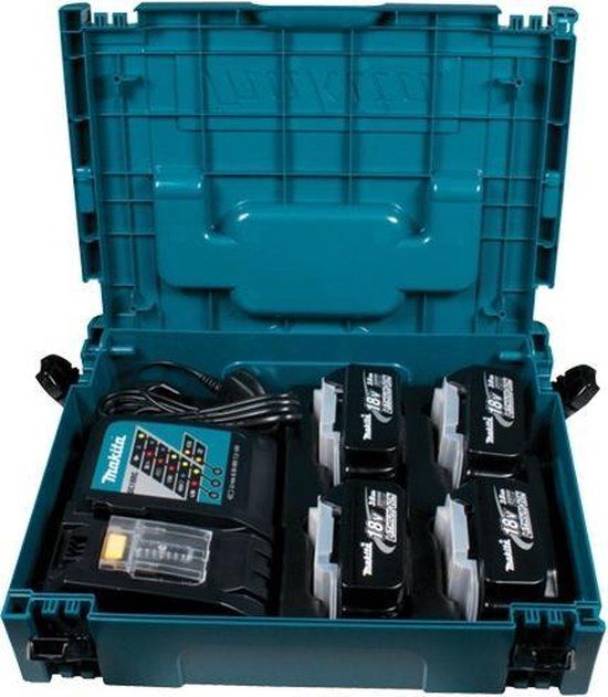 Makita 196696-4 18V Li-Ion accu starterset (4x 3.0Ah) + lader in Mbox