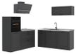 Vicco Complete keukeneenheid R-Line, Antraciet landelijk/Antraciet, 160 cm marmer werkblad