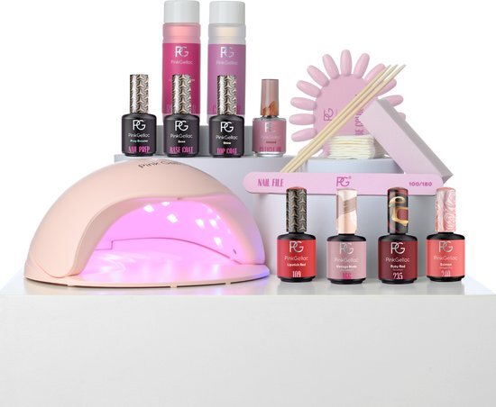 Pink Gellac | Starterset Premium Vogue® The Elegant - Gel nagellak set - Met 4 kleuren en LED lamp