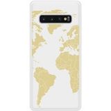 Samsung Bedrukt siliconen hoesje compatibel met Galaxy S10 Plus Map beige