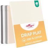 Darymex Katoenen Hoeslaken 160x205cm - Zonder Elastiek - Ecru