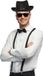 Merkloos Carnaval verkleed set compleet - gangster/maffia hoedje/bretels/bril/strikje - zwart - heren - verkleedkleding