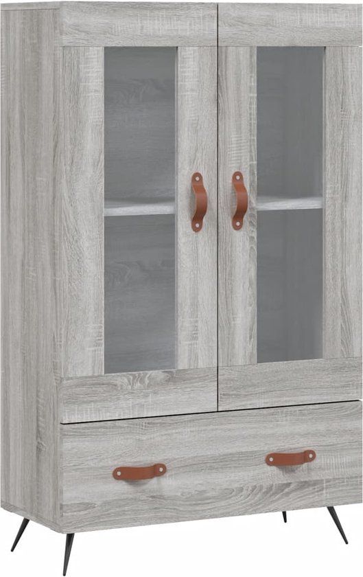 vidaXL Hoge kast bewerkt hout grijs sonoma eikenkleurig 69,5x31x115 cm
