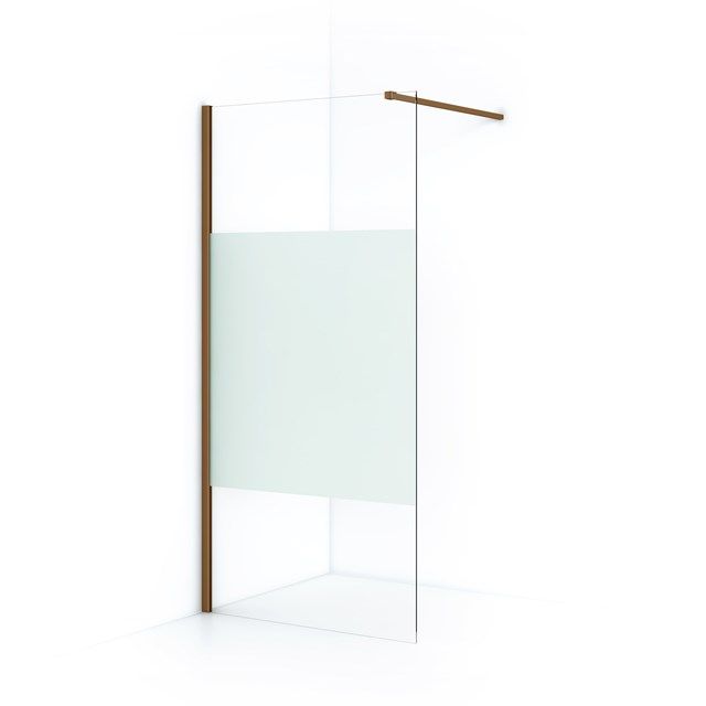 Maxaro Inloopdouche Diamond 90cm 8mm Helder Veiligheidsglas Koper