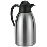 Thermoskan - zilver/zwart - 2 liter - RVS - isoleerkan - warme/koude dranken - koffiekan/theekan