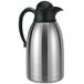 Thermoskan - zilver/zwart - 2 liter - RVS - isoleerkan - warme/koude dranken - koffiekan/theekan