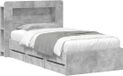 vidaXL Bedframe met opbergruimte en hoofdbord Betongrijs 75 x 190 cm