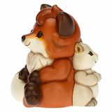 THUN Fox Grace met eekhoorntje - keramiek - leven, symbolen - 15x13,2x16,3 cm h