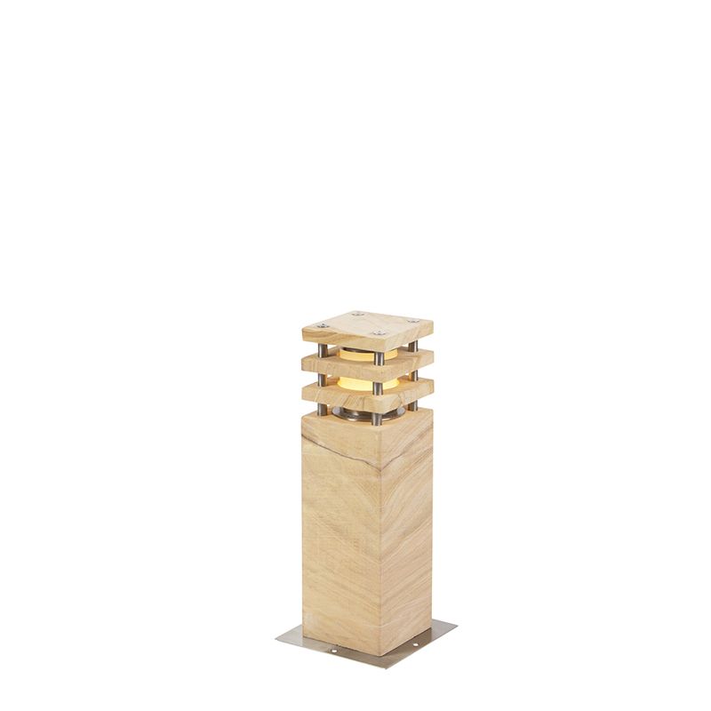 QAZQA Grumpy - Staande Buitenlamp - 40 cm - Zandsteen - E27