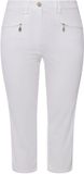 Ulla Popken - Dames - 7/8-Broek Mony kuitlang ritszakken stretch - Sneeuwwit - Maat 48